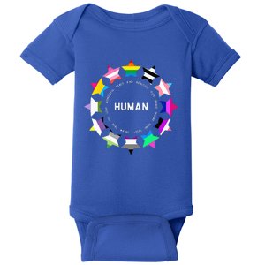 Human Pride Design Human LGBTQ Flag Baby Bodysuit