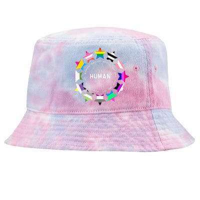 Human Pride Design Human LGBTQ Flag Tie-Dyed Bucket Hat