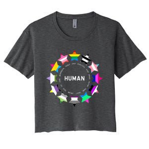 Human Pride Design Human LGBTQ Flag Women's Crop Top Tee