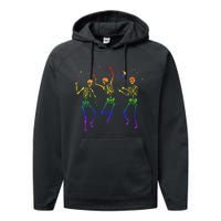 Halloween Pride Dancing Skeletons Celebrate LGBTQ+ Performance Fleece Hoodie