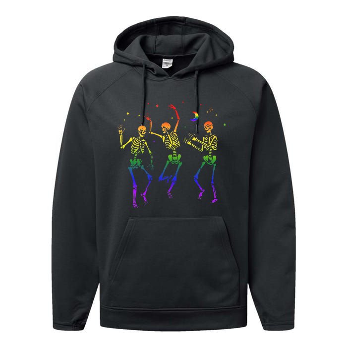 Halloween Pride Dancing Skeletons Celebrate LGBTQ+ Performance Fleece Hoodie