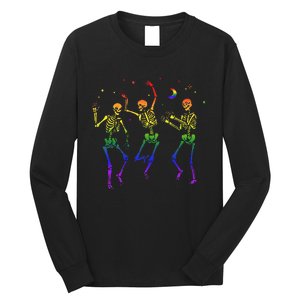 Halloween Pride Dancing Skeletons Celebrate LGBTQ+ Long Sleeve Shirt