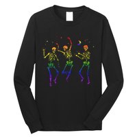 Halloween Pride Dancing Skeletons Celebrate LGBTQ+ Long Sleeve Shirt