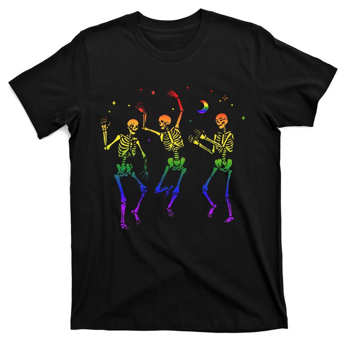 Halloween Pride Dancing Skeletons Celebrate LGBTQ+ T-Shirt