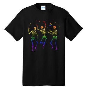 Halloween Pride Dancing Skeletons Celebrate LGBTQ+ Tall T-Shirt