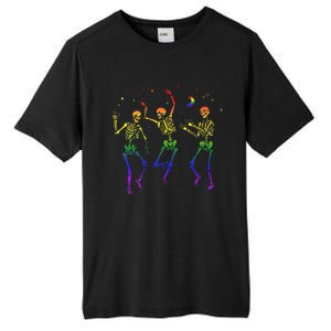 Halloween Pride Dancing Skeletons Celebrate LGBTQ+ Tall Fusion ChromaSoft Performance T-Shirt