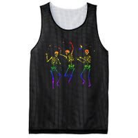 Halloween Pride Dancing Skeletons Celebrate LGBTQ+ Mesh Reversible Basketball Jersey Tank