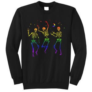 Halloween Pride Dancing Skeletons Celebrate LGBTQ+ Tall Sweatshirt