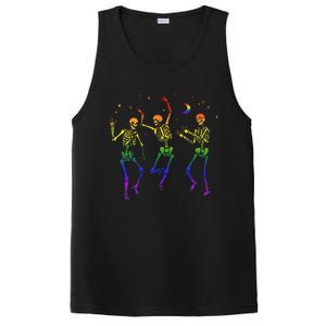 Halloween Pride Dancing Skeletons Celebrate LGBTQ+ PosiCharge Competitor Tank