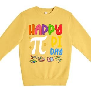 Happy Pi Day Math Teachers Student Professor Pi Day Gift Premium Crewneck Sweatshirt