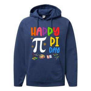 Happy Pi Day Math Teachers Student Professor Pi Day Gift Performance Fleece Hoodie