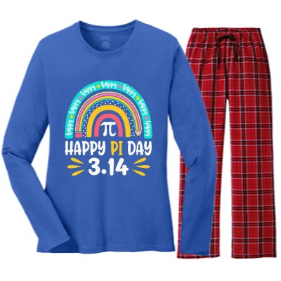 Happy Pi Day Mathematic Math Teacher Gift Rainbow Women's Long Sleeve Flannel Pajama Set 