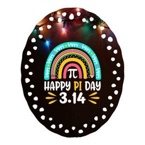 Happy Pi Day Mathematic Math Teacher Gift Rainbow Ceramic Oval Ornament