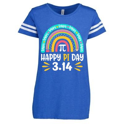 Happy Pi Day Mathematic Math Teacher Gift Rainbow Enza Ladies Jersey Football T-Shirt