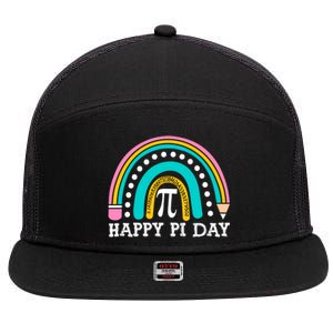 Happy Pi Day Rainbow Math Teacher Pi Day Gift 7 Panel Mesh Trucker Snapback Hat