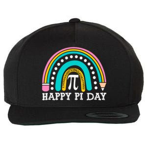 Happy Pi Day Rainbow Math Teacher Pi Day Gift Wool Snapback Cap