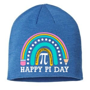 Happy Pi Day Rainbow Math Teacher Pi Day Gift Sustainable Beanie