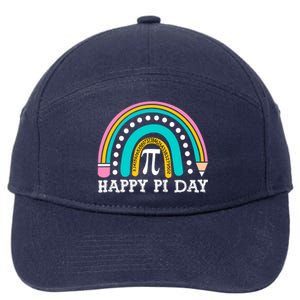 Happy Pi Day Rainbow Math Teacher Pi Day Gift 7-Panel Snapback Hat