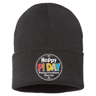 Happy Pi Day Keeping It Irrational Since 3.14 Sustainable Knit Beanie