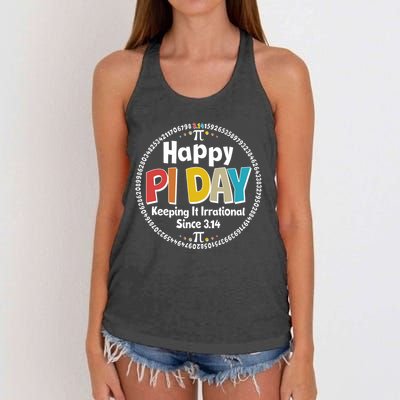 Happy Pi Day Keeping It Irrational Since 3.14 Women's Knotted Racerback Tank