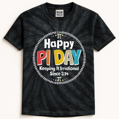 Happy Pi Day Keeping It Irrational Since 3.14 Kids Tie-Dye T-Shirt