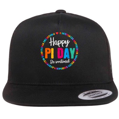 Happy Pi Day Pie Funny Math Coach Teacher Pi Day Lover Nerdy Flat Bill Trucker Hat