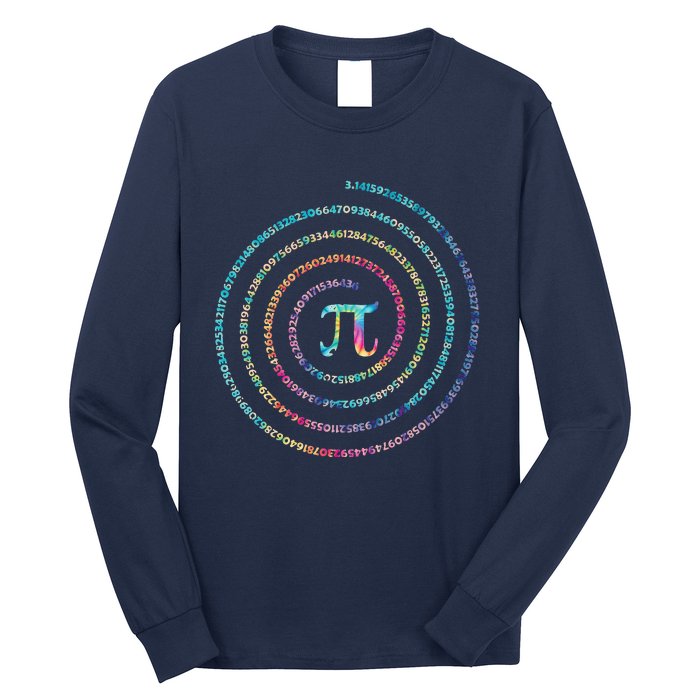 Happy Pi Day Tie Dye Pi Mathematic Math Teachers Long Sleeve Shirt