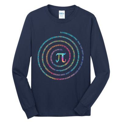 Happy Pi Day Tie Dye Pi Mathematic Math Teachers Tall Long Sleeve T-Shirt