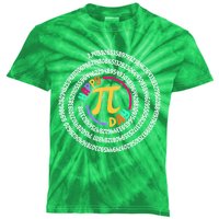 Happy Pi Day 3.14 Mathematic Math Teacher Gift Spiral Pi Day Kids Tie-Dye T-Shirt