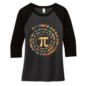 Happy Pi Day Mathematic Math Teacher Gift Spiral Pi 3.14 Women's Tri-Blend 3/4-Sleeve Raglan Shirt