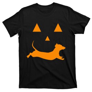 Halloween Pumpkin Dachshund Jackolantern Costume T-Shirt