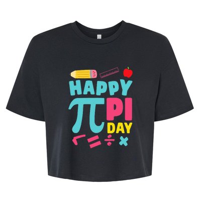 Happy Pi Day Mathematic Math Teacher Bella+Canvas Jersey Crop Tee