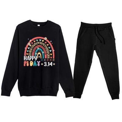 Happy Pi Day Leopard Rainbow Mathematic Math Teacher Funny Funny Gift Premium Crewneck Sweatsuit Set