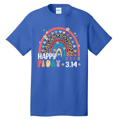 Happy Pi Day Leopard Rainbow Mathematic Math Teacher Funny Funny Gift Tall T-Shirt