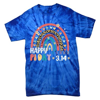 Happy Pi Day Leopard Rainbow Mathematic Math Teacher Funny Funny Gift Tie-Dye T-Shirt