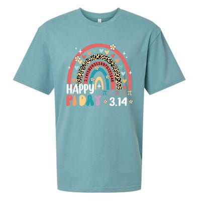 Happy Pi Day Leopard Rainbow Mathematic Math Teacher Funny Funny Gift Sueded Cloud Jersey T-Shirt