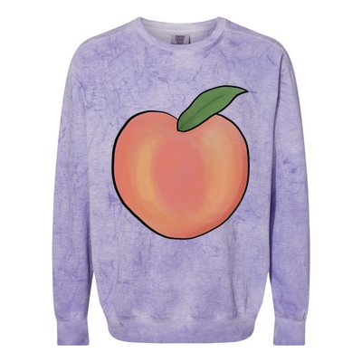 Handdrawn Peachy Delight Present Fruit Lovers Gift Colorblast Crewneck Sweatshirt