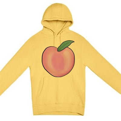 Handdrawn Peachy Delight Present Fruit Lovers Gift Premium Pullover Hoodie