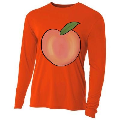 Handdrawn Peachy Delight Present Fruit Lovers Gift Cooling Performance Long Sleeve Crew