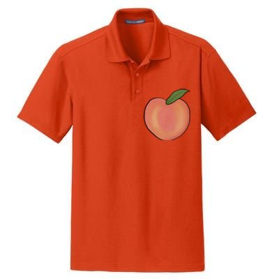 Handdrawn Peachy Delight Present Fruit Lovers Gift Dry Zone Grid Polo