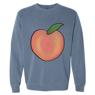 Handdrawn Peachy Delight Present Fruit Lovers Gift Garment-Dyed Sweatshirt