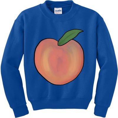 Handdrawn Peachy Delight Present Fruit Lovers Gift Kids Sweatshirt