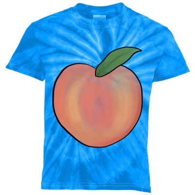 Handdrawn Peachy Delight Present Fruit Lovers Gift Kids Tie-Dye T-Shirt