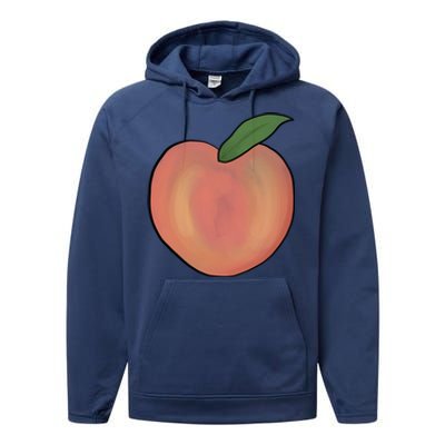 Handdrawn Peachy Delight Present Fruit Lovers Gift Performance Fleece Hoodie