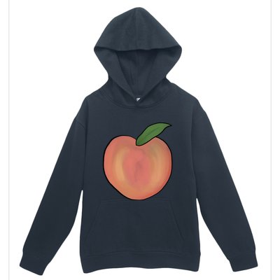 Handdrawn Peachy Delight Present Fruit Lovers Gift Urban Pullover Hoodie