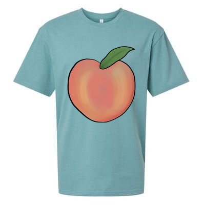 Handdrawn Peachy Delight Present Fruit Lovers Gift Sueded Cloud Jersey T-Shirt