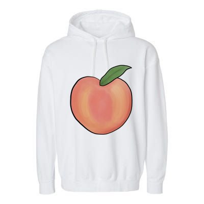 Handdrawn Peachy Delight Present Fruit Lovers Gift Garment-Dyed Fleece Hoodie