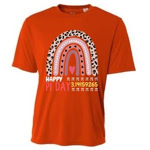 Happy Pi Day Leopard Rainbow Mathematic Math Teacher Gift Cooling Performance Crew T-Shirt