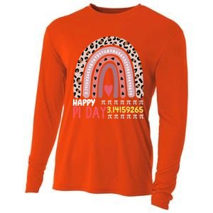 Happy Pi Day Leopard Rainbow Mathematic Math Teacher Gift Cooling Performance Long Sleeve Crew