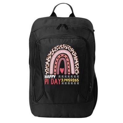 Happy Pi Day Leopard Rainbow Mathematic Math Teacher Gift City Backpack